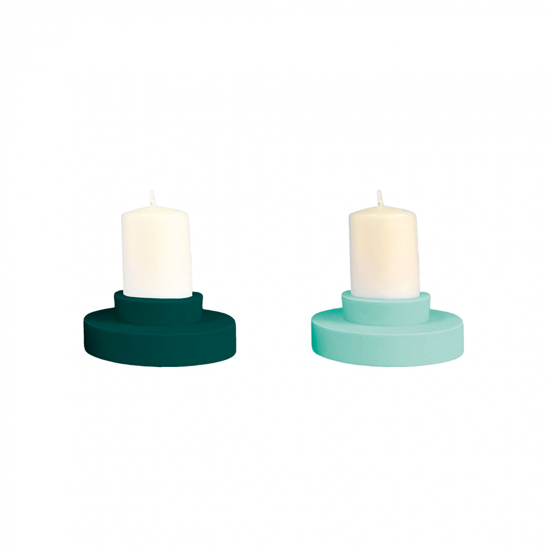 Set Of 2 Silicone Unbreakable Candle Holder- Flipp Large - Mist + Ink
