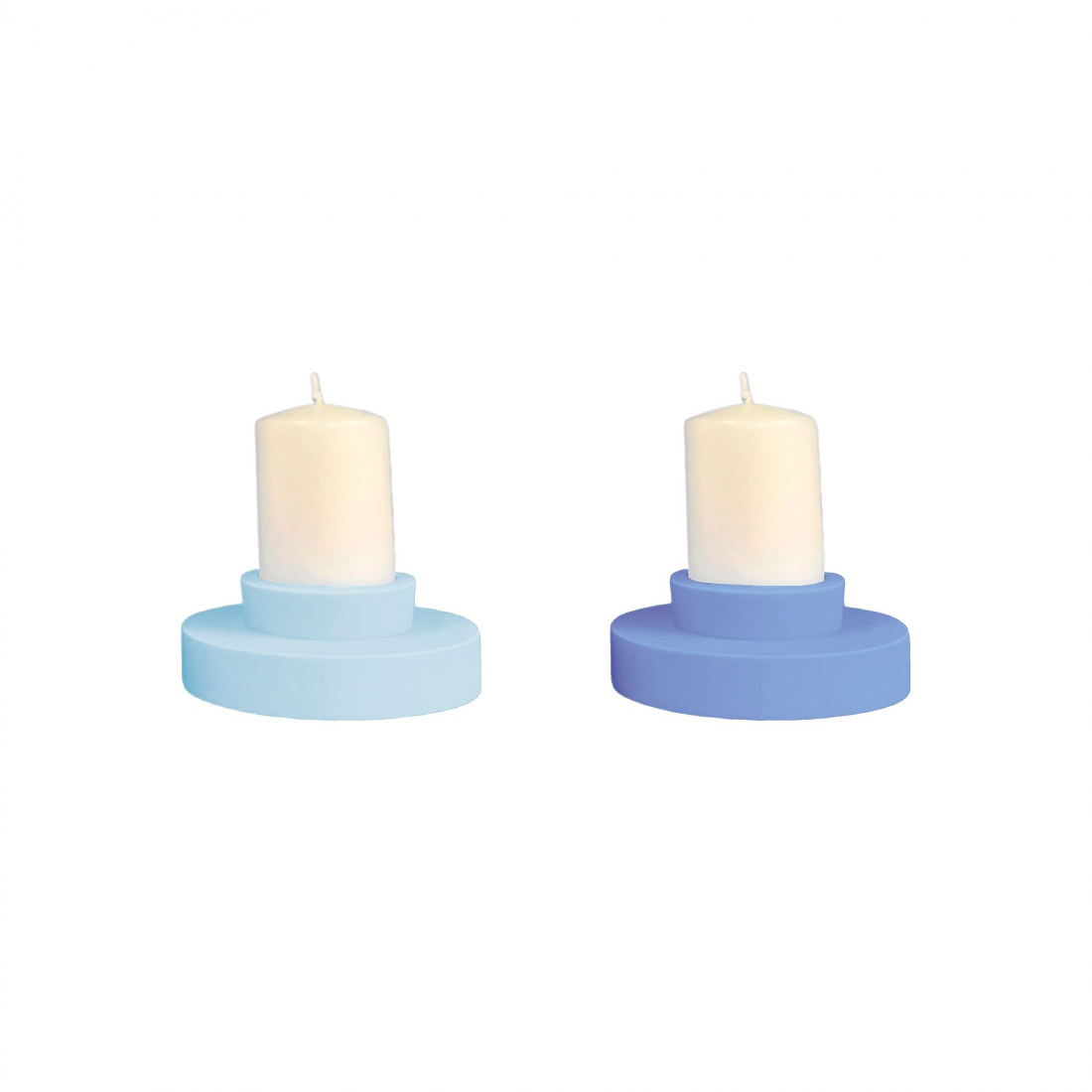 Set Of 2 Silicone Unbreakable Candle Holder- Flipp Large - Sky + Kingfisher