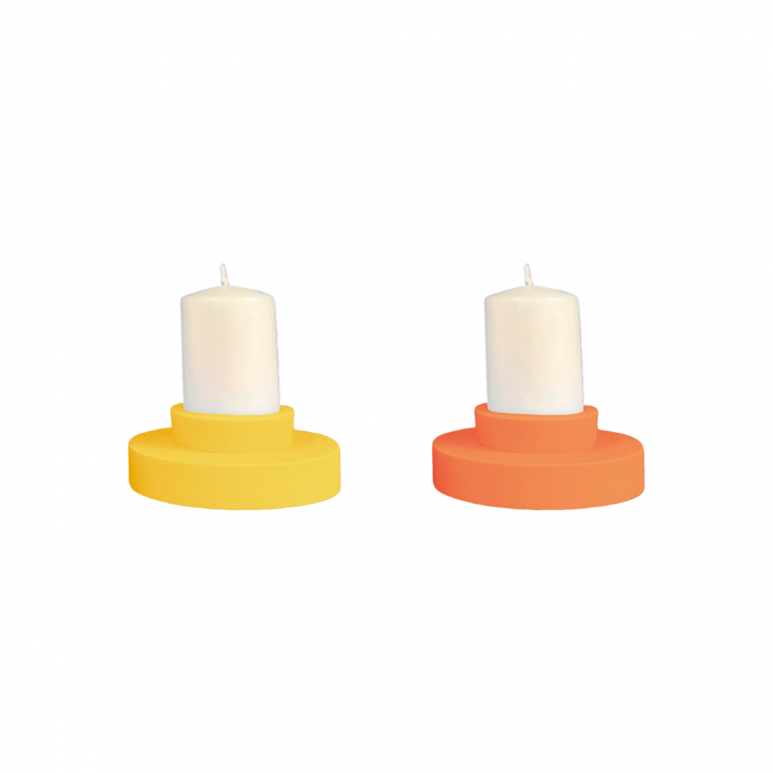 Set Of 2 Silicone Unbreakable Candle Holder- Flipp Large - Gialla + Valencia
