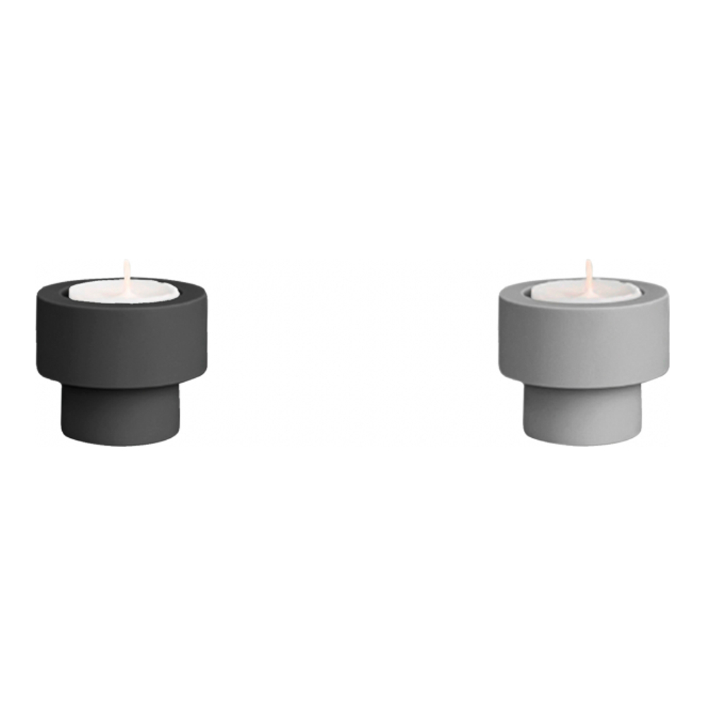 Set Of 2 Silicone Unbreakable Candle Holder- Flipp Small - Smoke + Storm