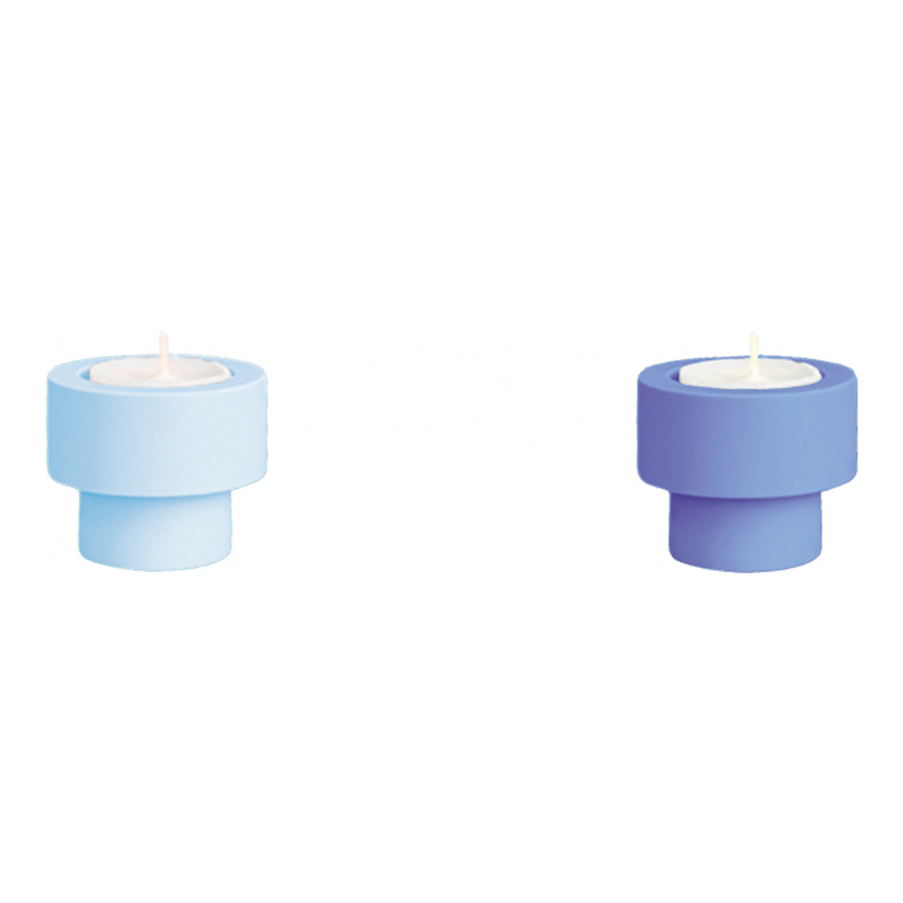 Set Of 2 Silicone Unbreakable Candle Holder- Flipp Small - Sky + Kingfisher