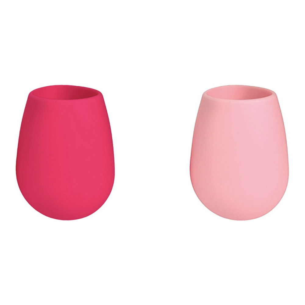 2Er-Set Unzerbrechliche Silikongläser - Fegg - Kirsche + Blush
