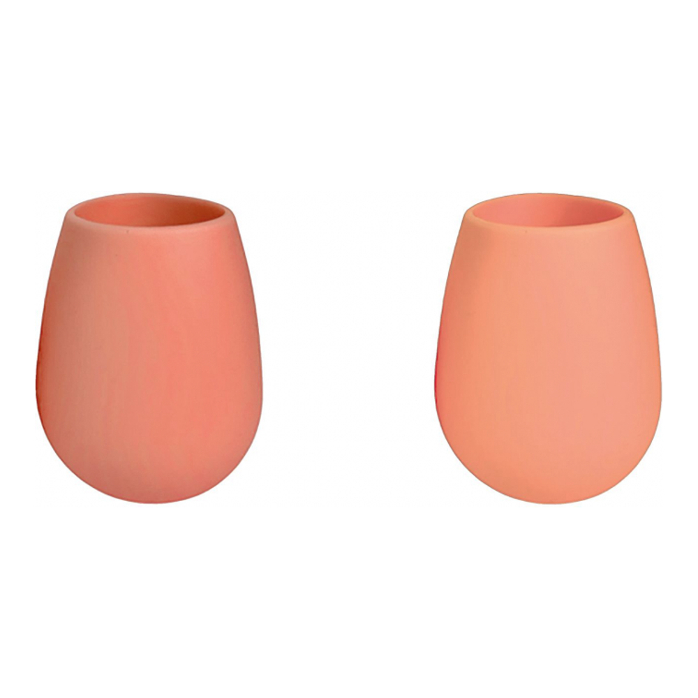 2Er-Set Unzerbrechliche Silikongläser - Fegg - Terra + Peach