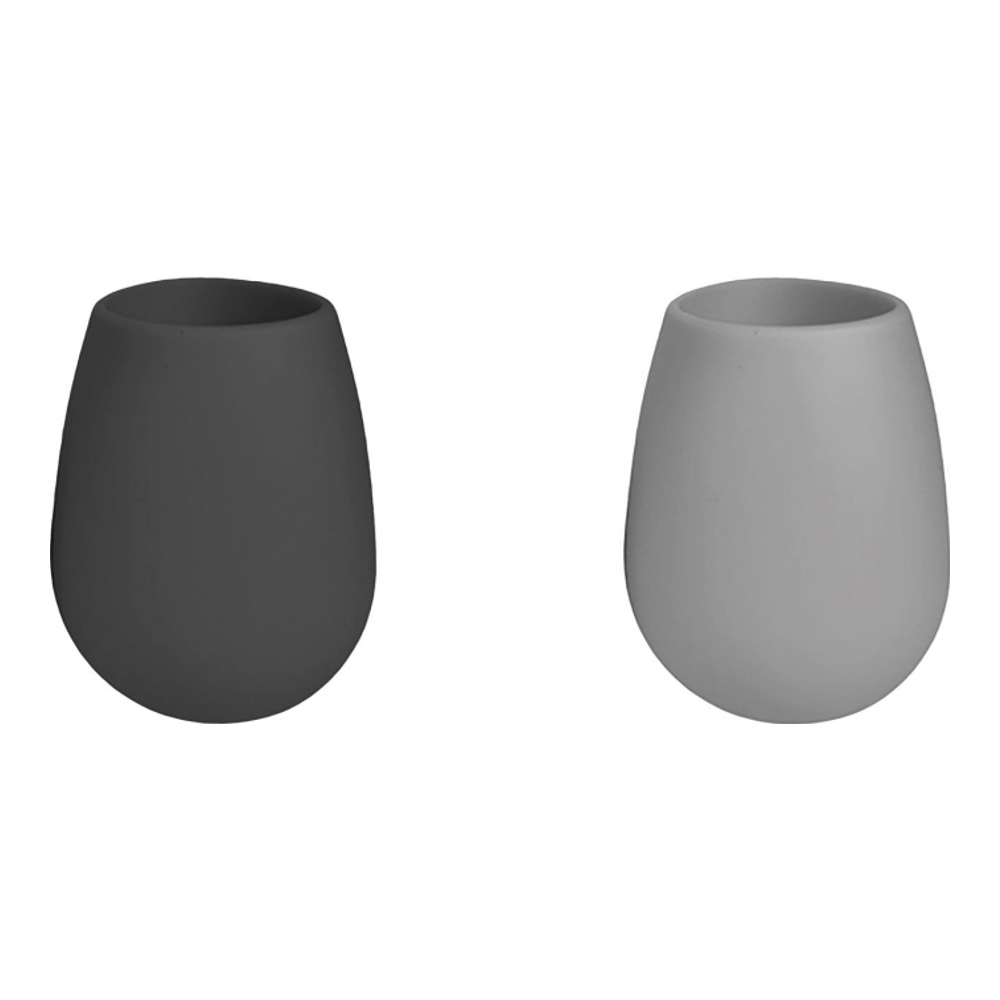 2Er-Set Unzerbrechliche Silikongläser - Fegg - Smoke + Storm