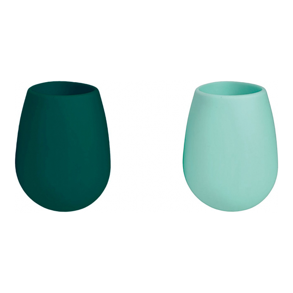 2Er-Set Unzerbrechliche Silikongläser - Fegg - Mist + Ink