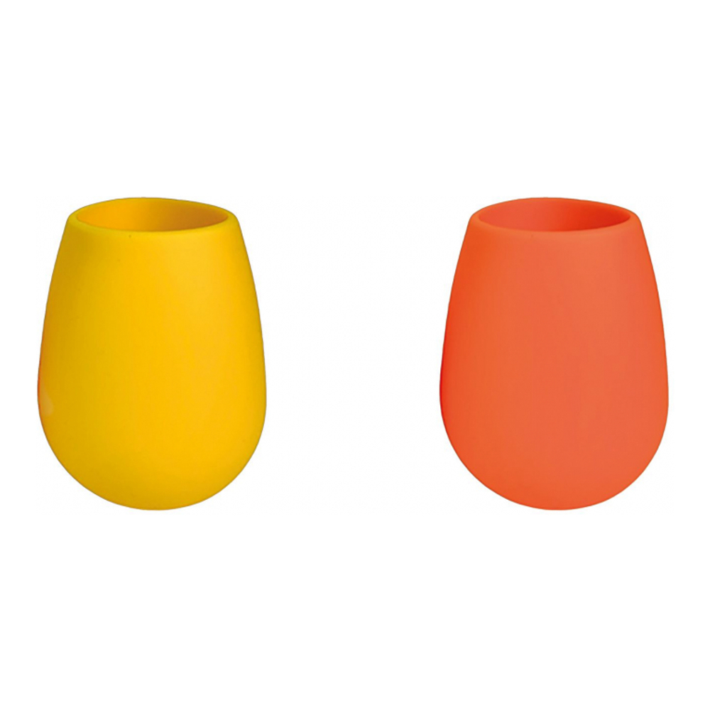 2Er-Set Unzerbrechliche Silikongläser - Fegg - Gialla + Valencia