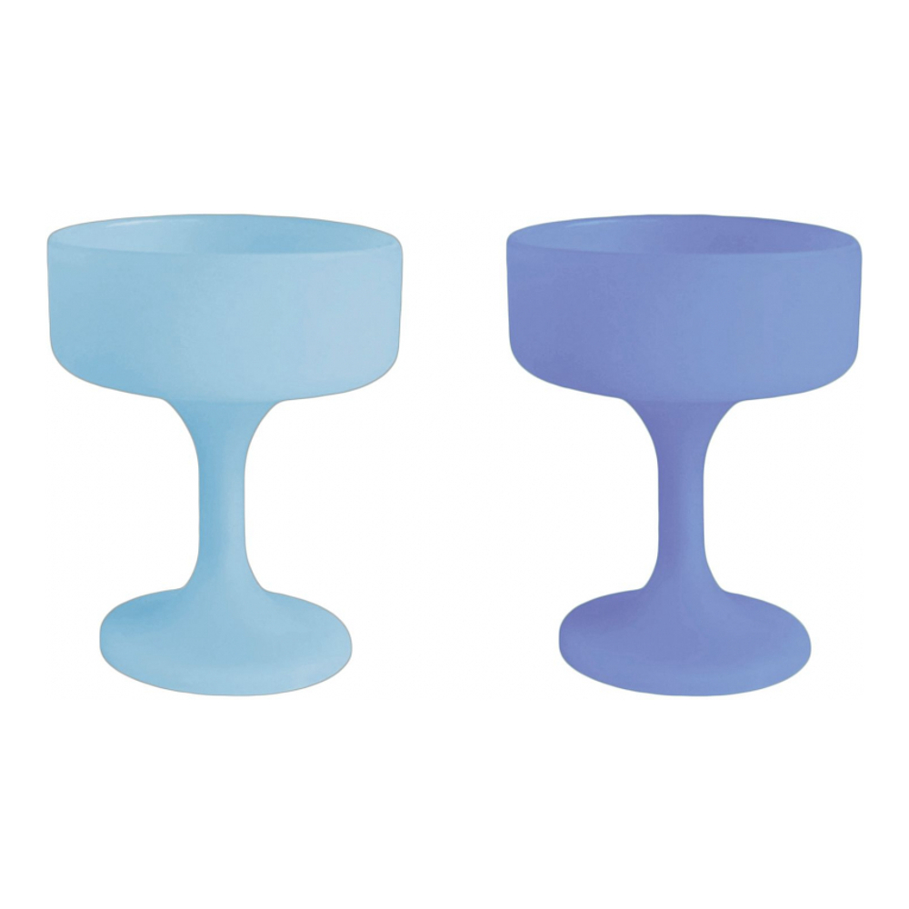 Set Of 2 Silicone Unbreakable Cocktail Glasses - Mecc - Sky + Kingfisher