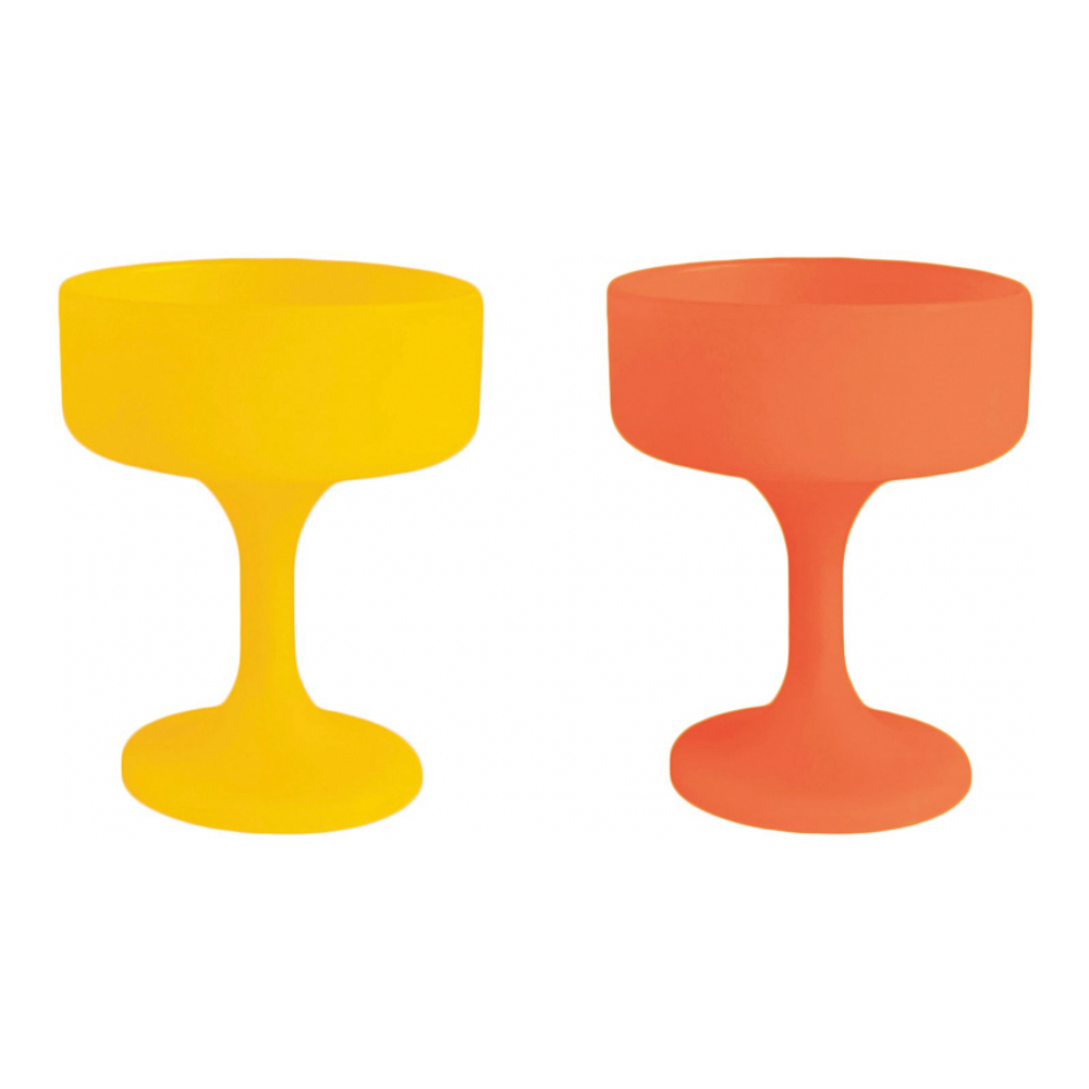 2Er-Set Unzerbrechliche Cocktailgläser Aus Silikon - Mecc - Gialla + Valencia