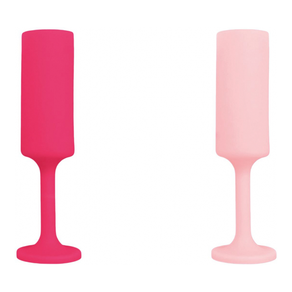 2Er-Set Unzerbrechliche Champagnerflöten Aus Silikon – Seff – Kirsche + Rouge