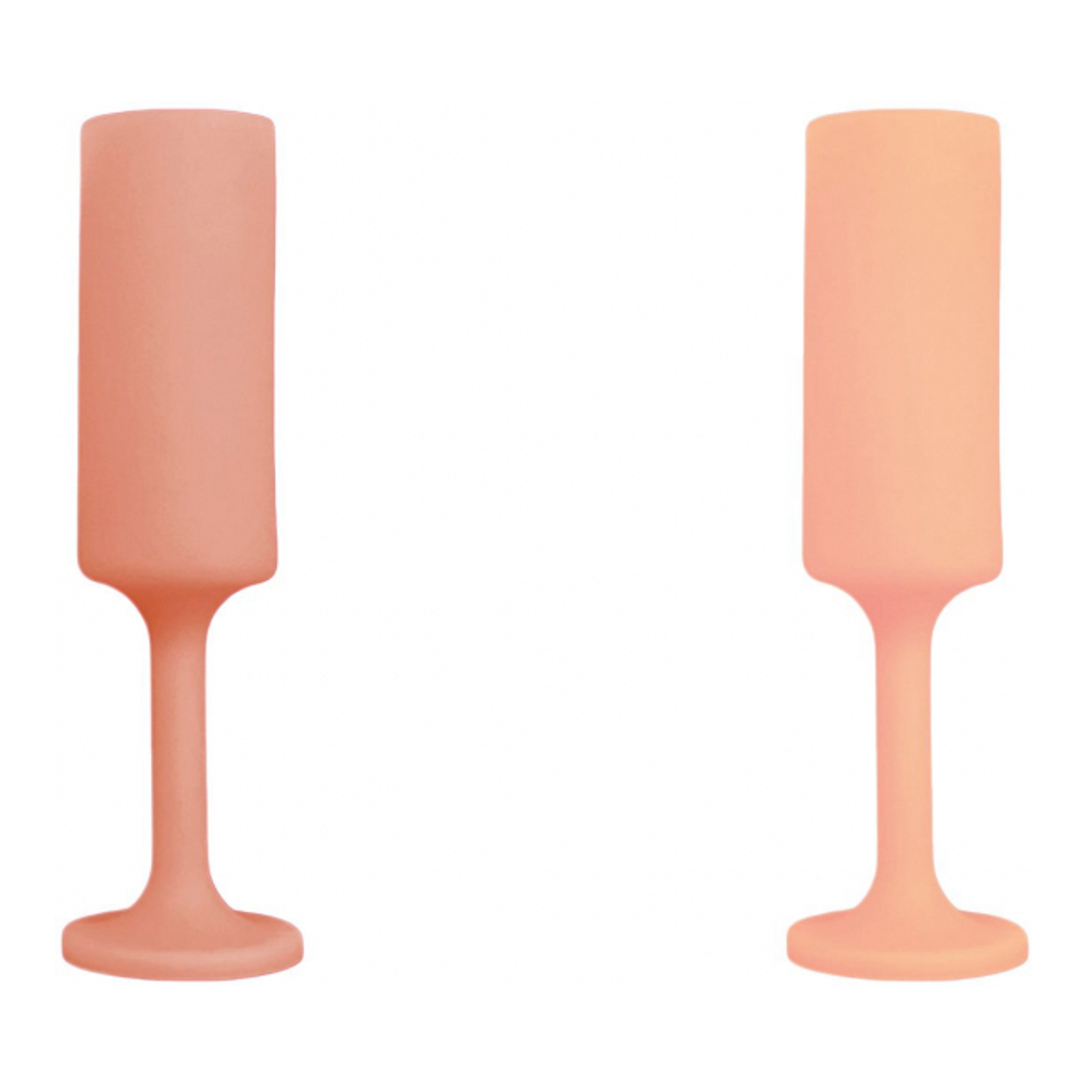 2Er-Set Unzerbrechliche Champagnerflöten Aus Silikon – Seff – Terra + Peach