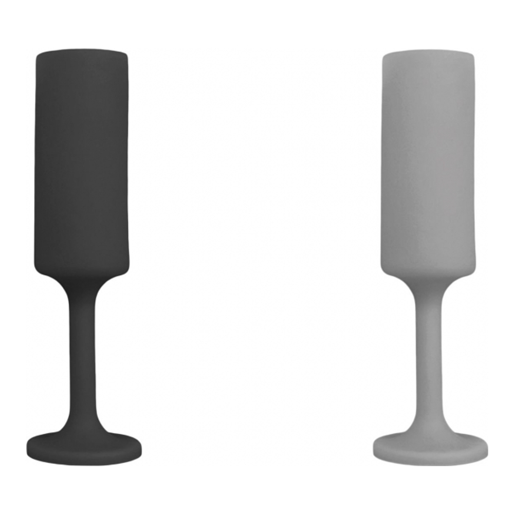 2Er-Set Unzerbrechliche Champagnerflöten Aus Silikon – Seff – Smoke + Storm