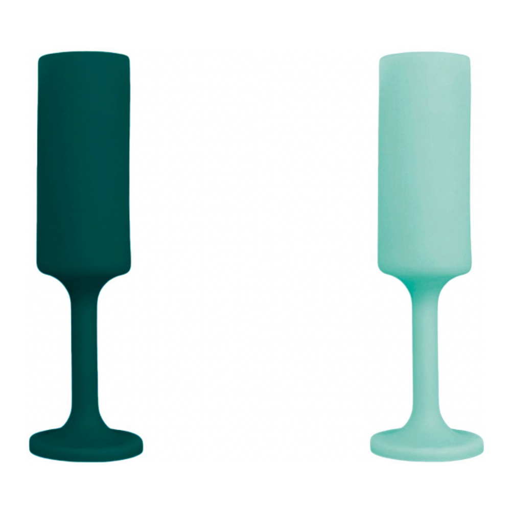 2Er-Set Unzerbrechliche Champagnerflöten Aus Silikon – Seff – Nebel + Tinte