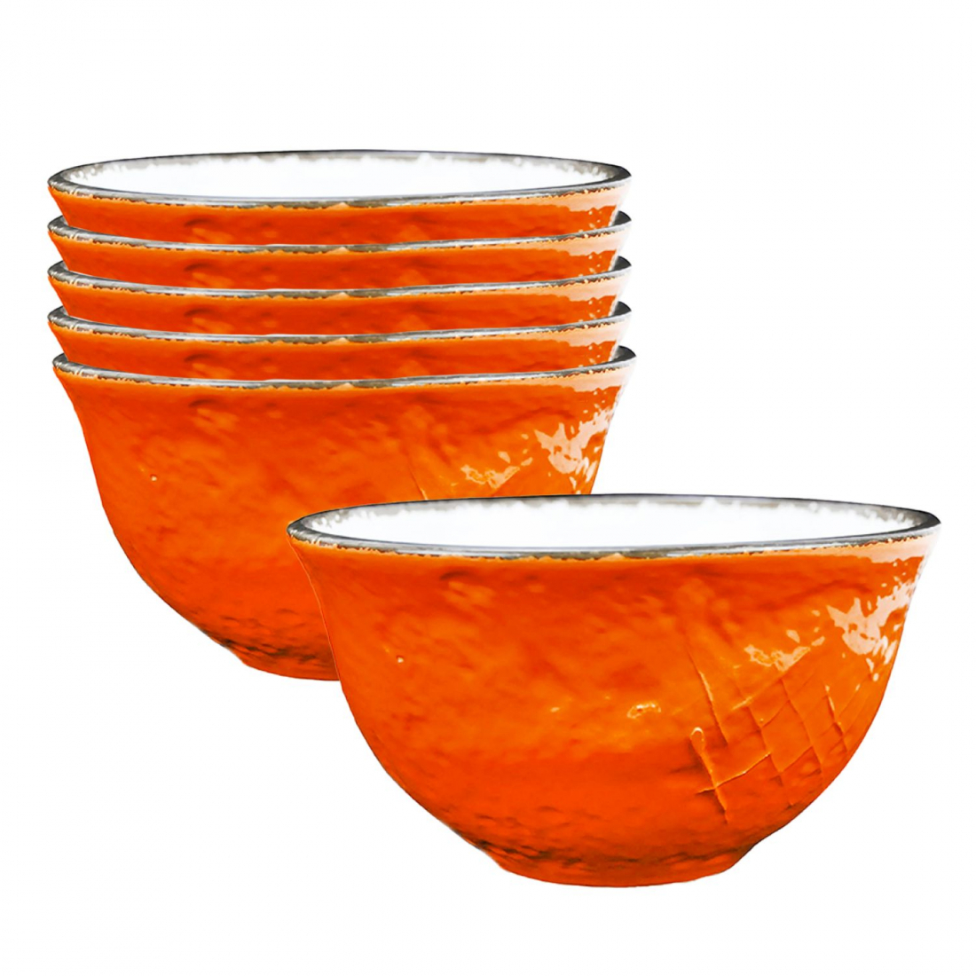 Preta Set Of 6 Orange Breakfast Bowls