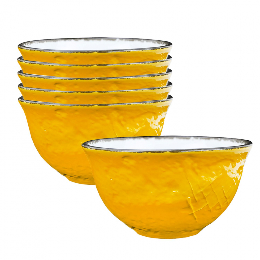 Ensemble De 6 Bols À Petit-Déjeuner Jaunes Preta
