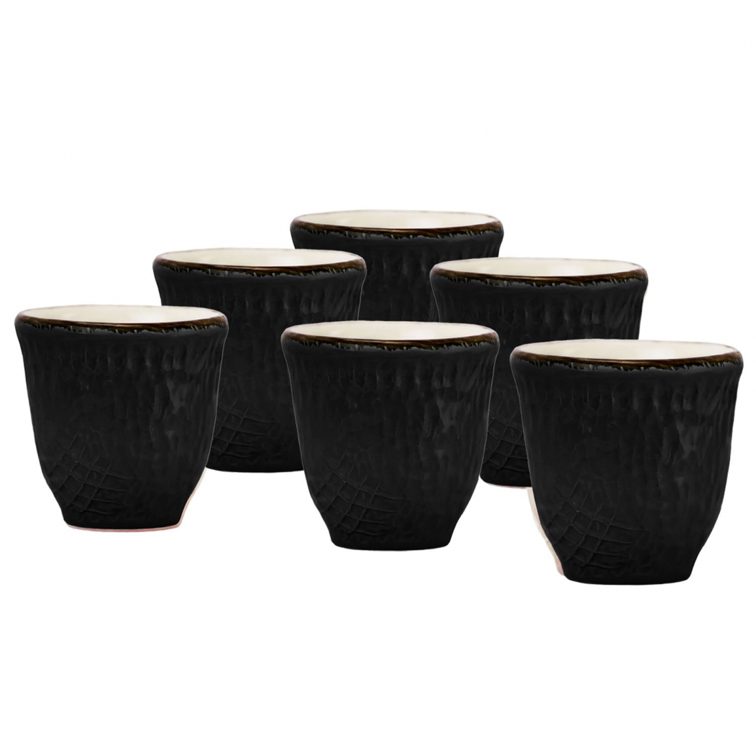 Preta Set Of 6 Black Coffee Glasses