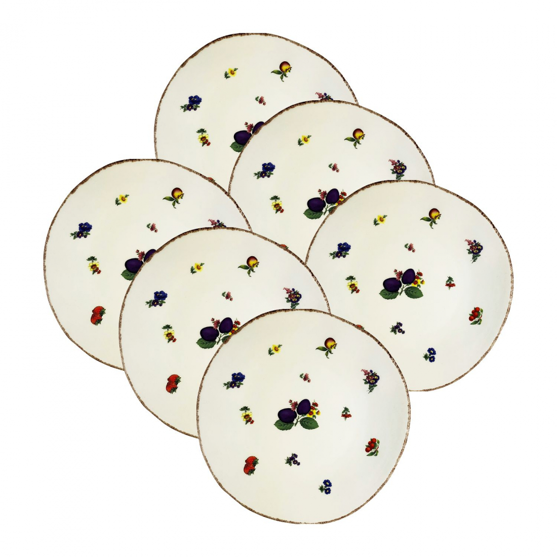 Fruttini Set Mit 6 Flachen Tellern