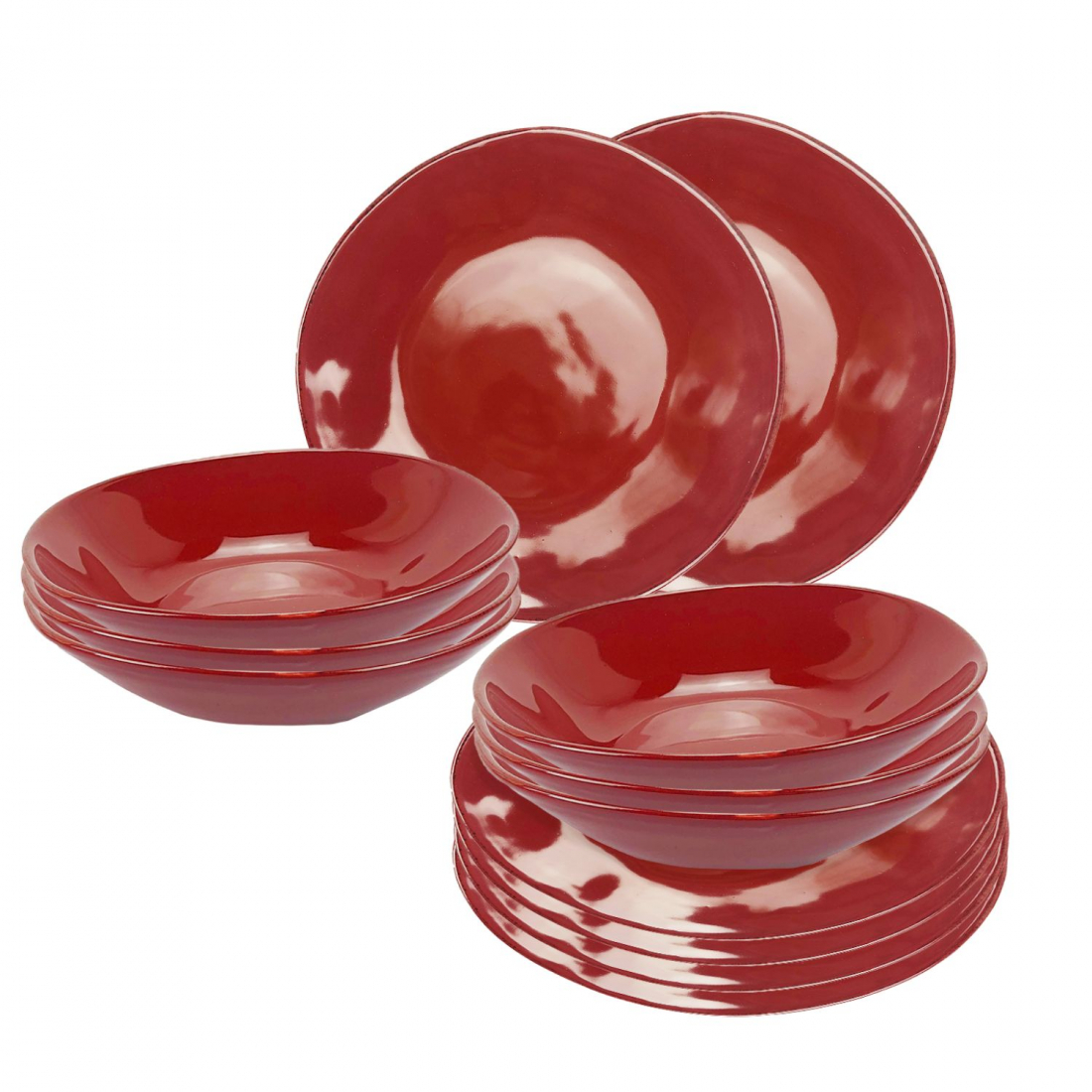 Materia Set Of 12 Bordeaux Plates