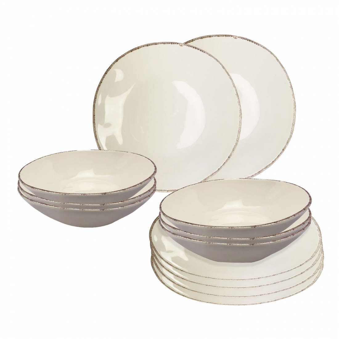 Materia Set Of 12 Natural Plates