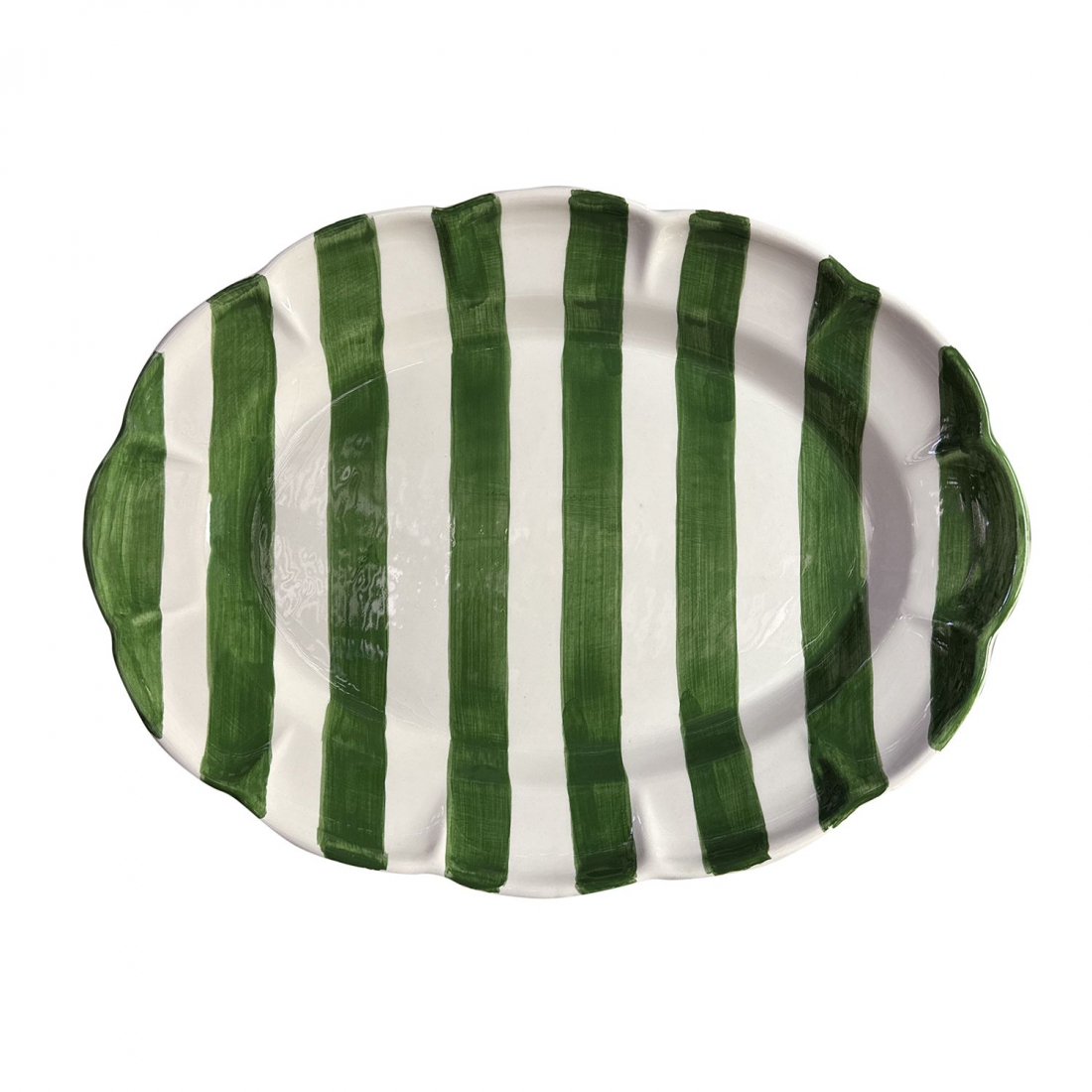 Rollkragenband, Grün, Ovales Tablett