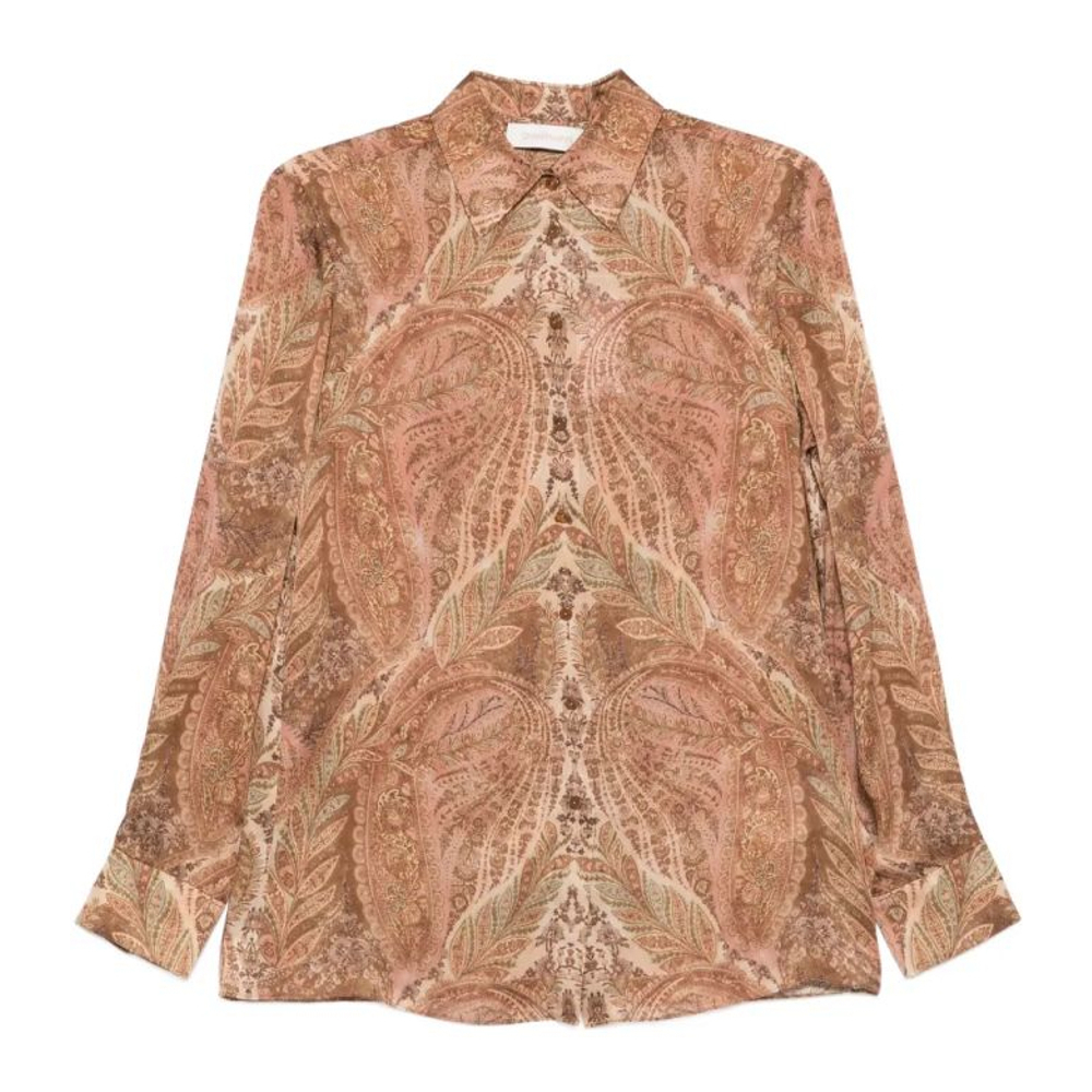 Chemise 'Paisley-Print Collared' pour Femmes