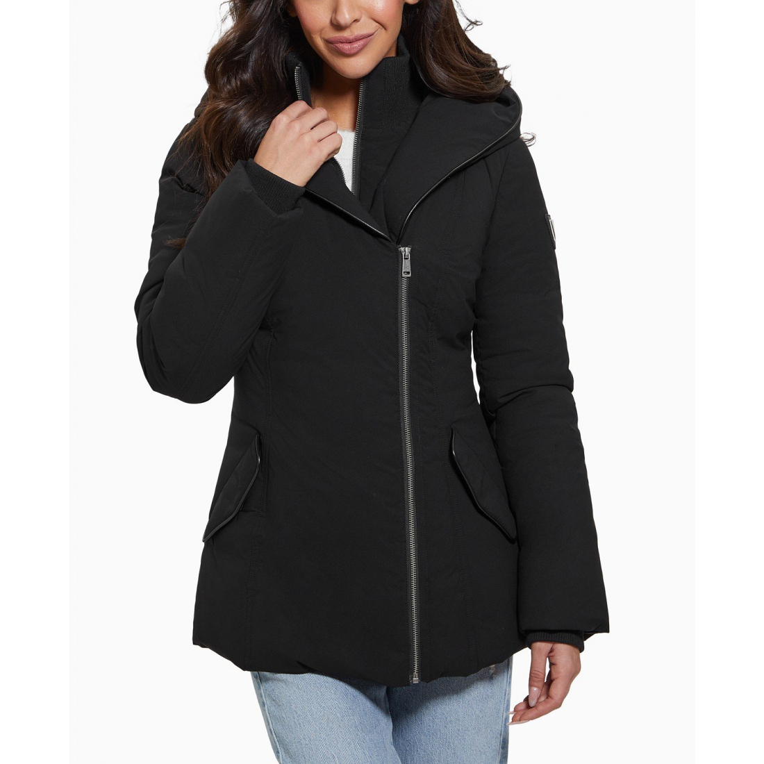 Manteau matelassé 'Bibbed Shawl-Collar Hooded' pour Femmes