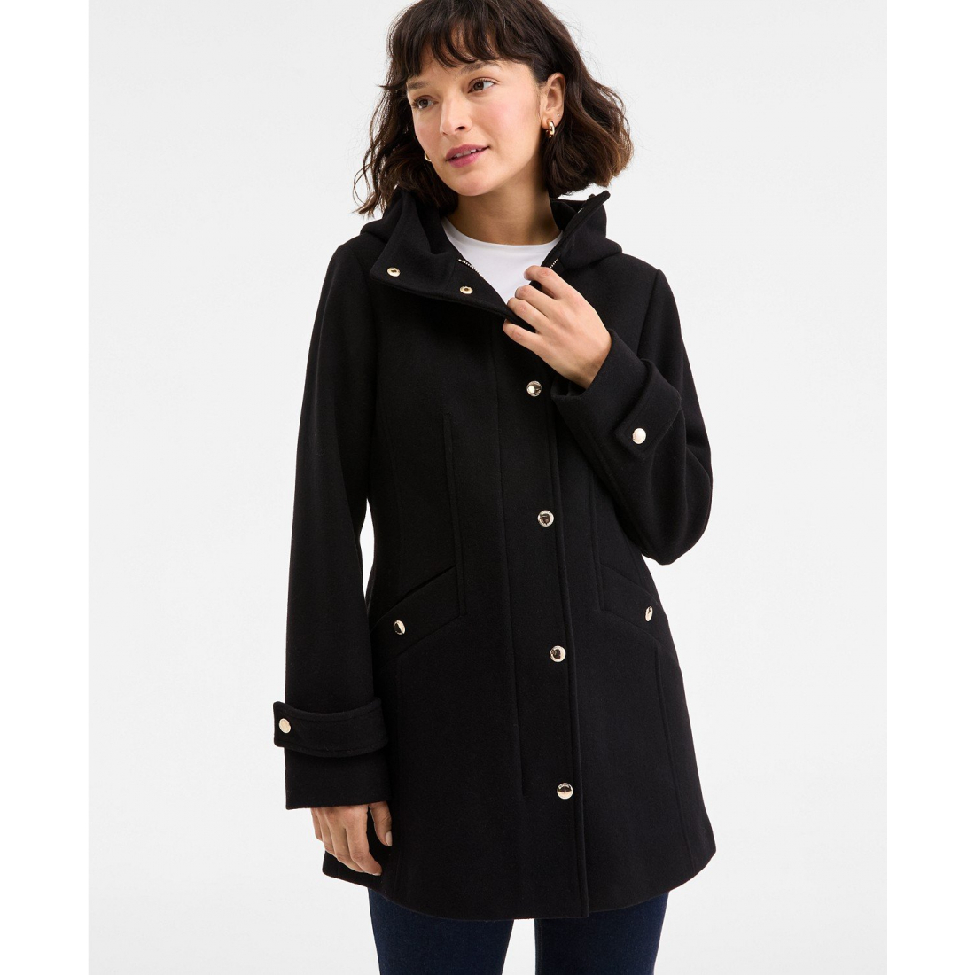 Manteau 'Hooded Button-Front' pour Femmes