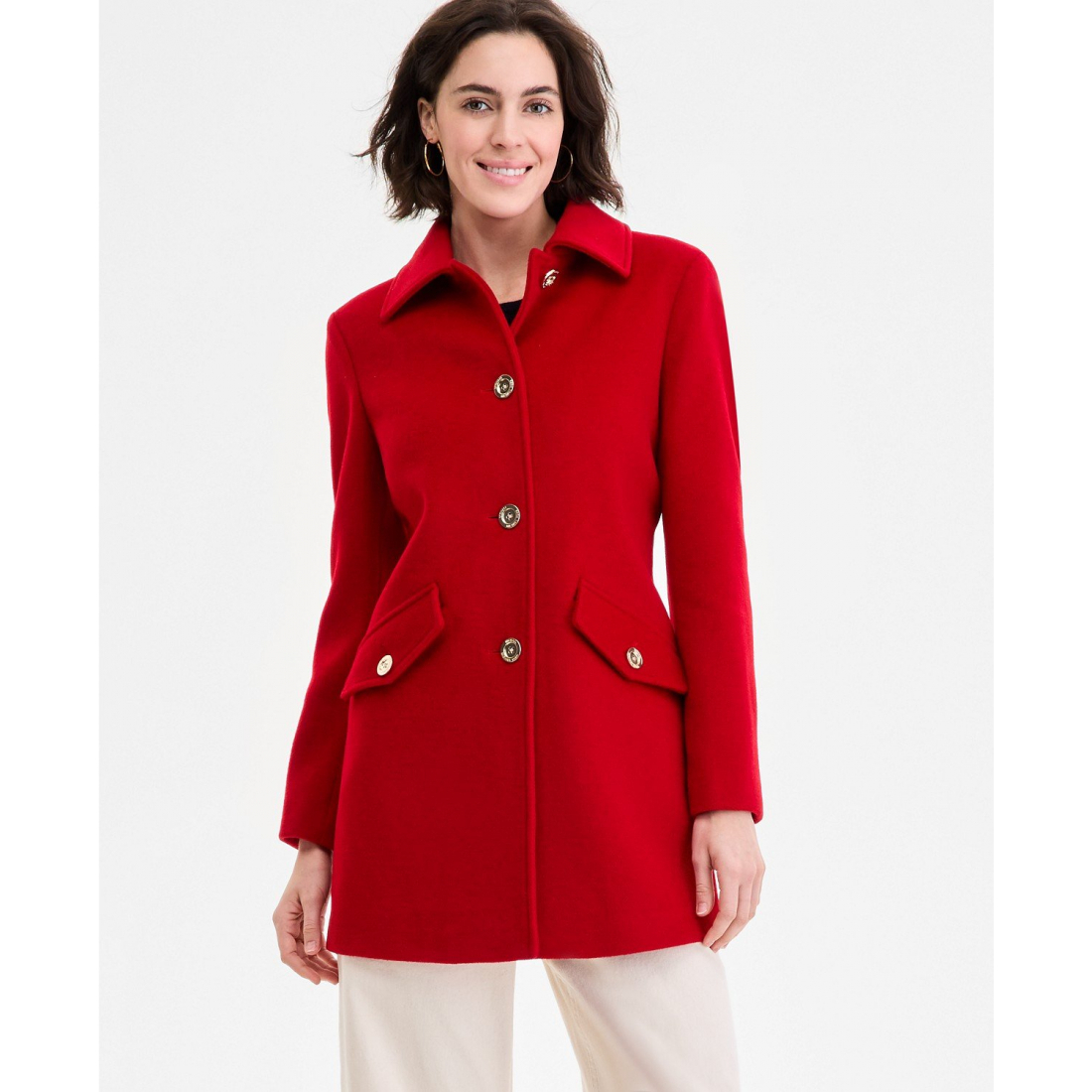 Manteau 'Collared Button-Front' pour Femmes