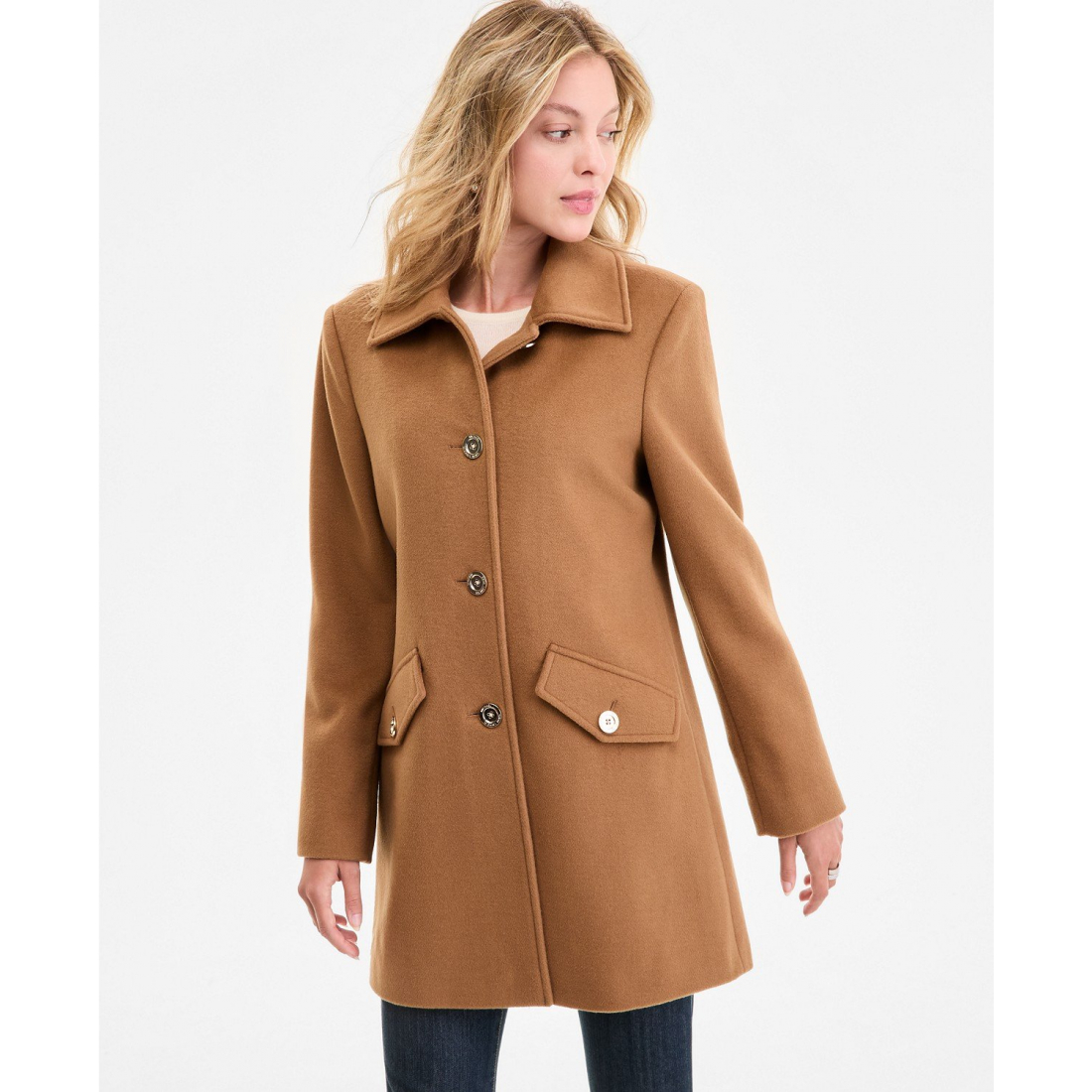 Manteau 'Collared Button-Front' pour Femmes