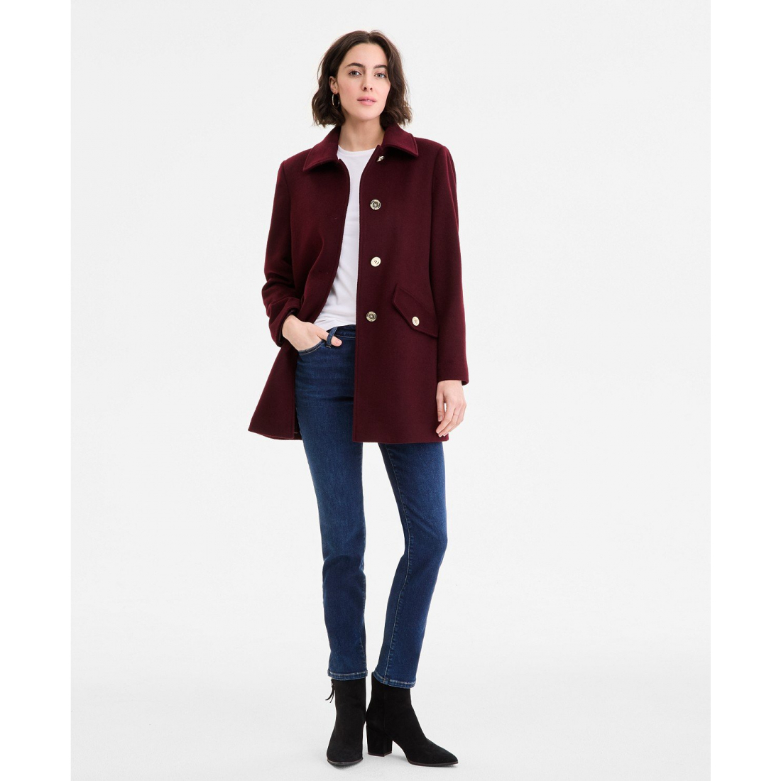 Manteau 'Collared Button-Front' pour Femmes