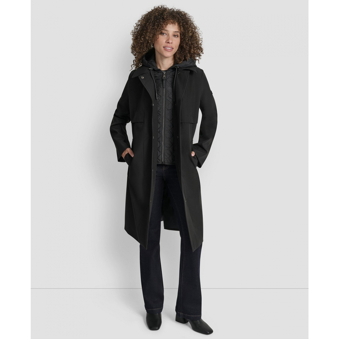'Hooded Bibbed Belted' Trenchcoat für Damen
