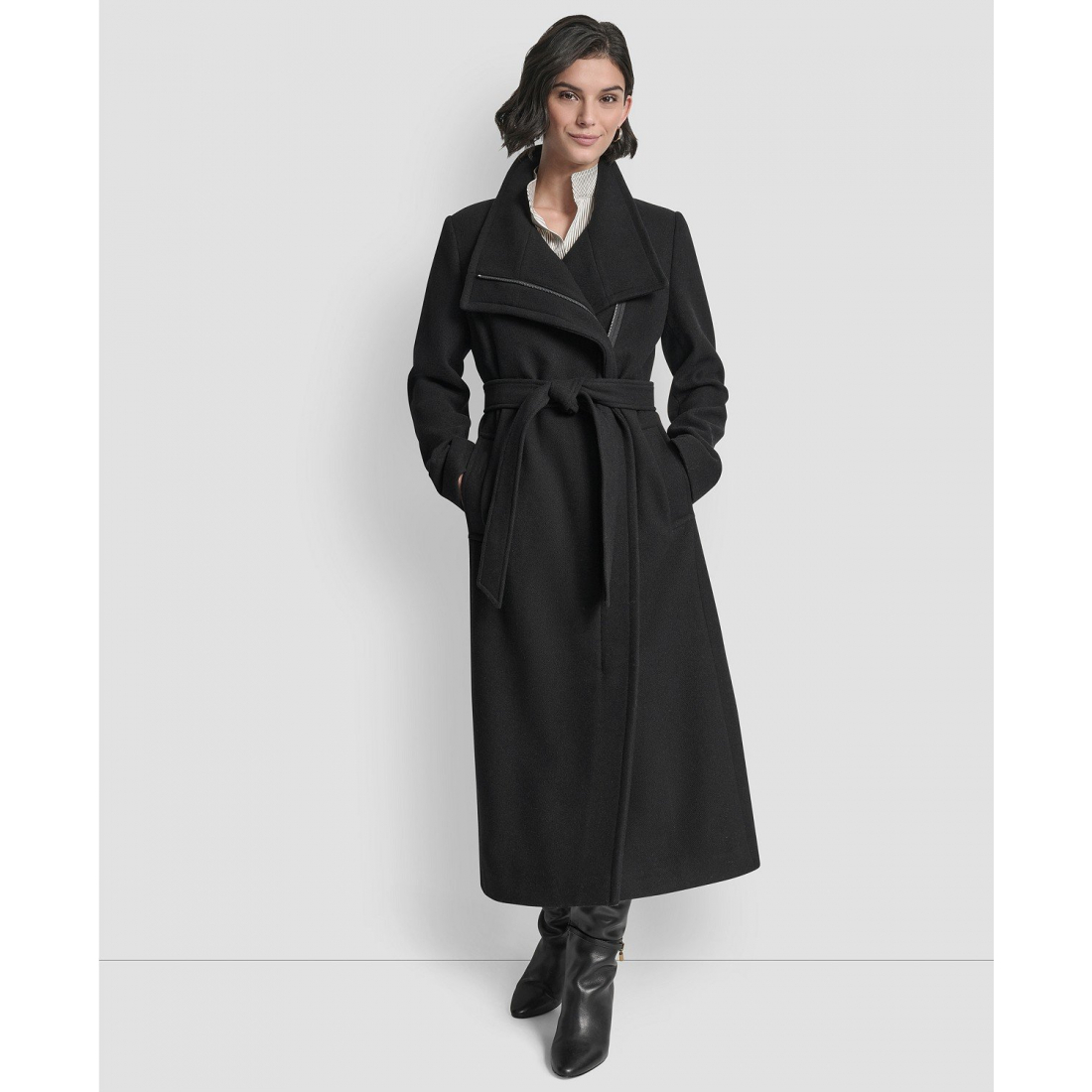 'Wing Collar Asymmetrical' Wickelmantel für Damen