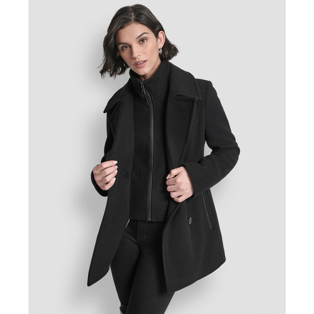 Manteau 'Double-Breasted Bibbed Collared' pour Femmes