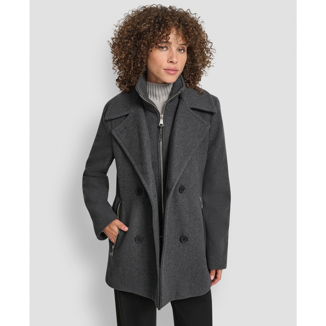 Manteau 'Double-Breasted Bibbed Collared' pour Femmes