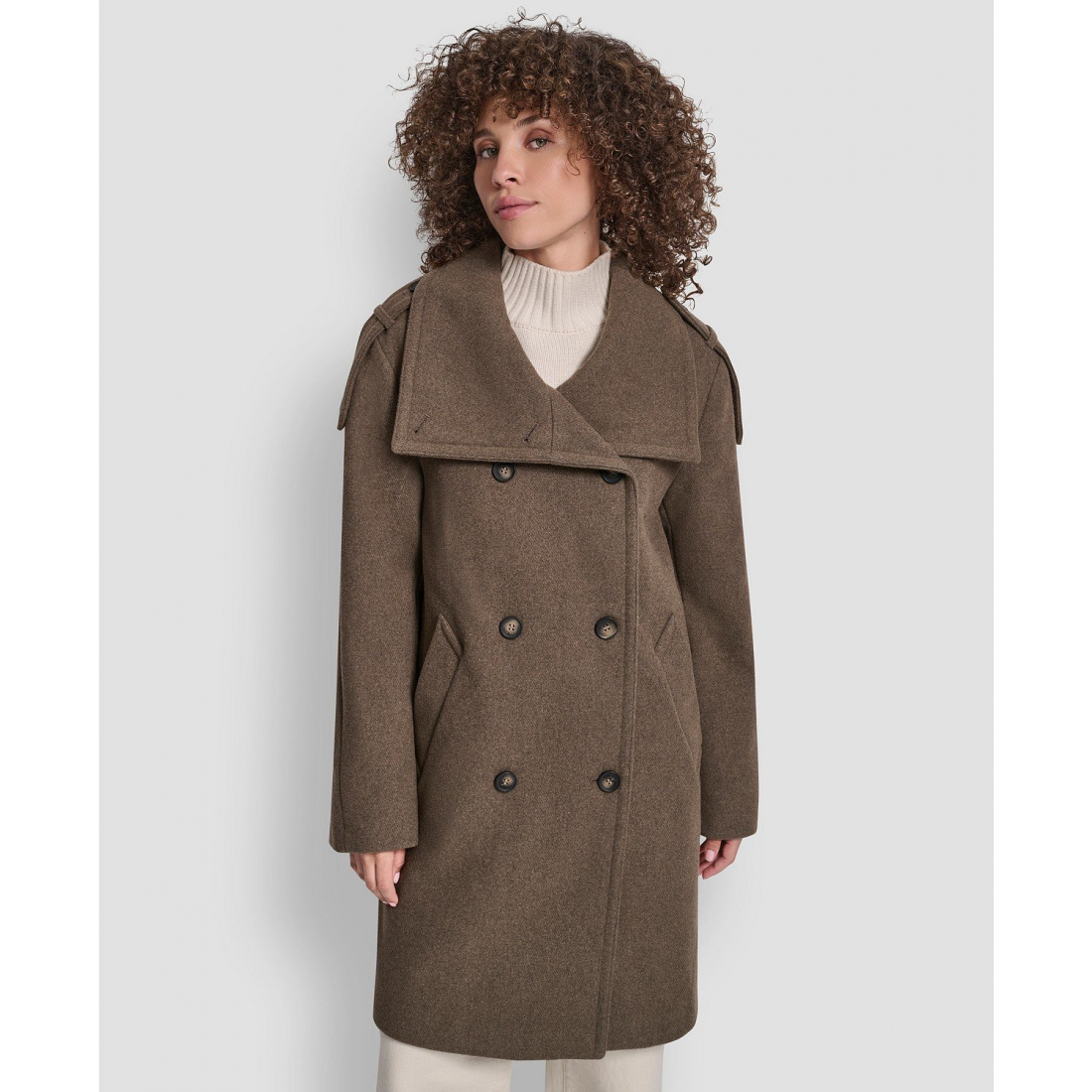 Manteau 'Double-Breasted Funnel Neck Military' pour Femmes