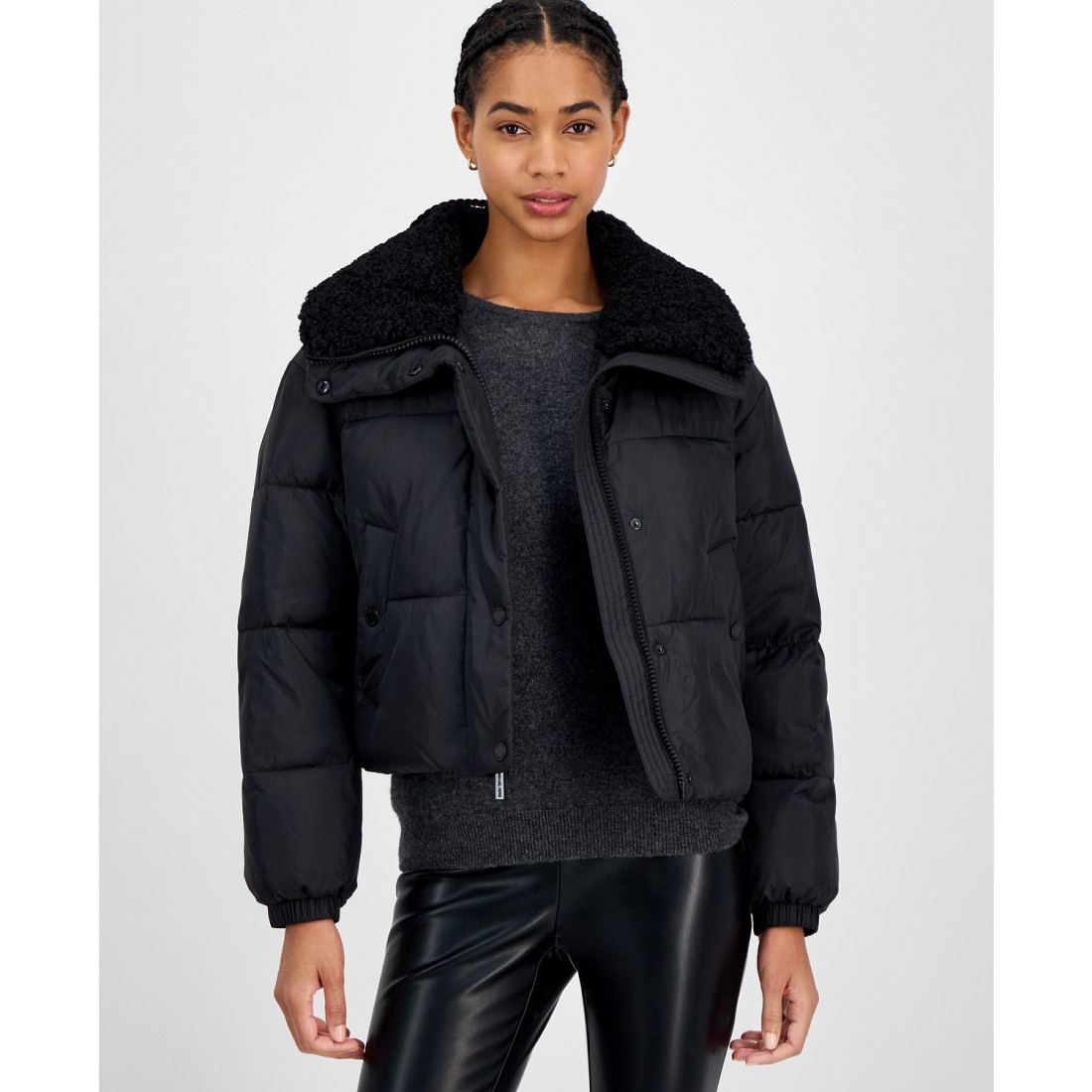 Manteau matelassé 'Faux-Fur-Collar' pour Femmes