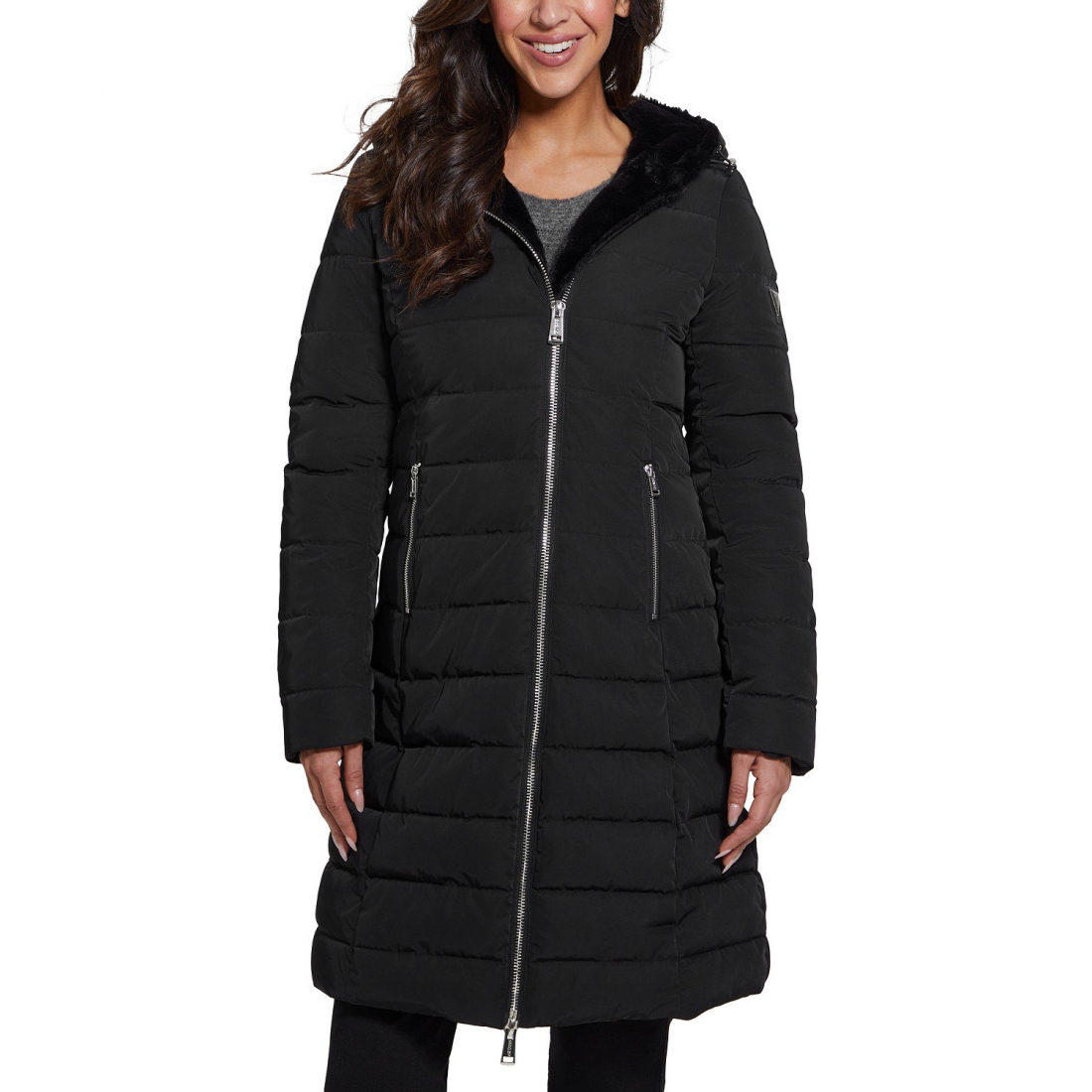 Manteau matelassé 'Hooded Faux-Fur-Lined' pour Femmes