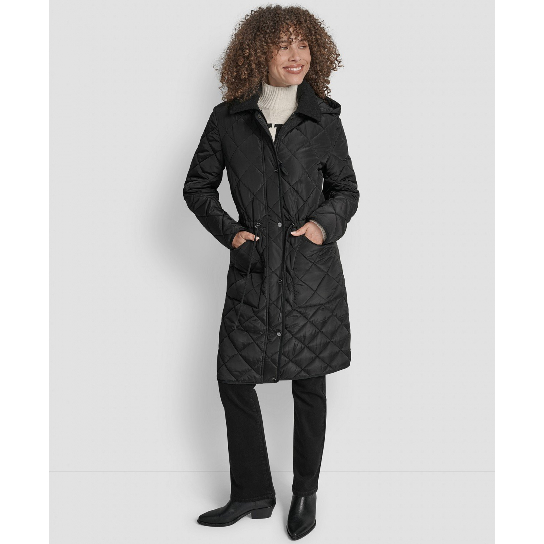 Manteau 'Corduroy-Collar Quilted Anorak' pour Femmes