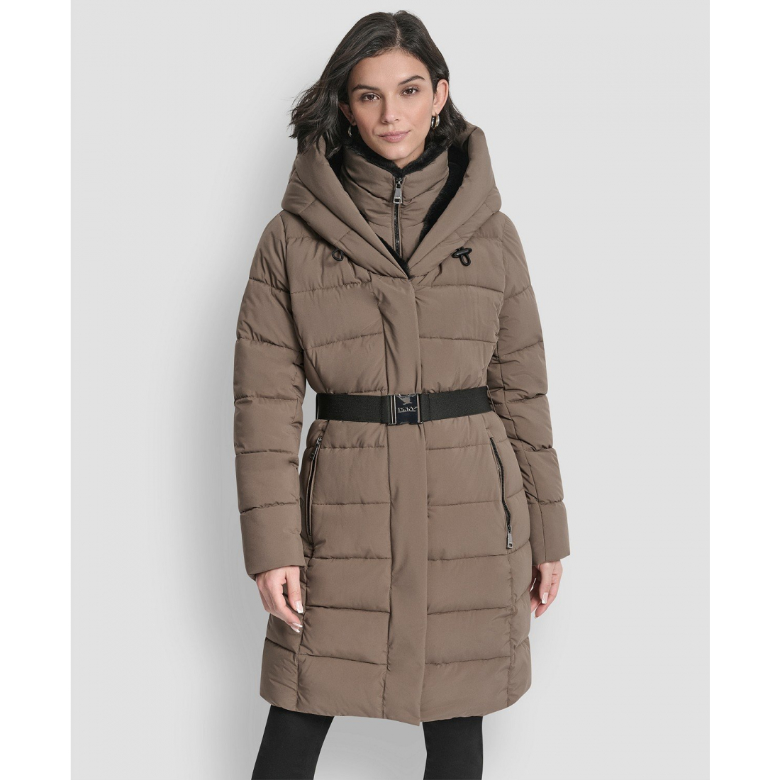 Manteau matelassé 'Belted Asymmetrical Zip Front' pour Femmes