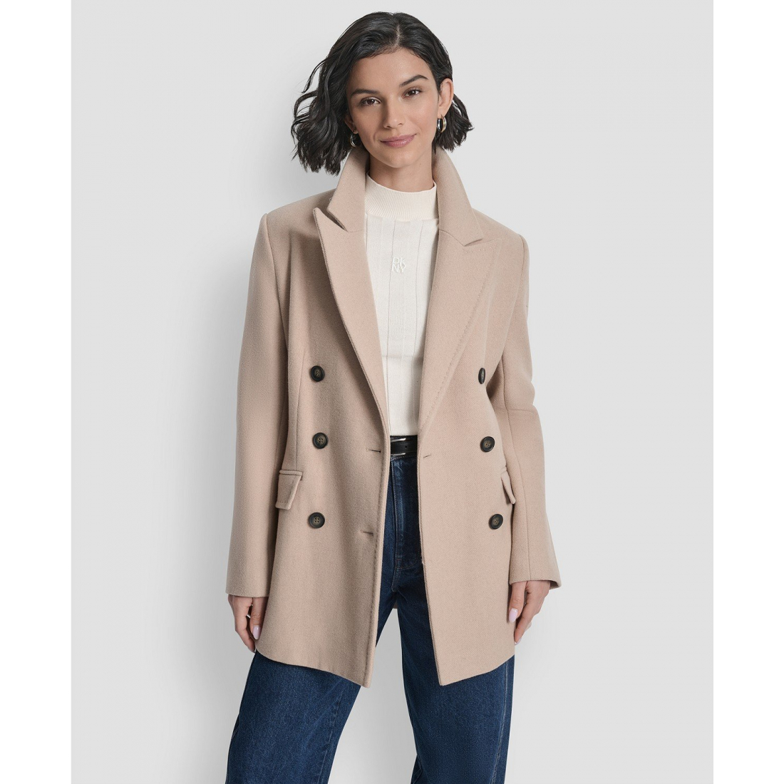 Manteau à ceinture 'Short Double-Breasted Belted Coat' pour Femmes