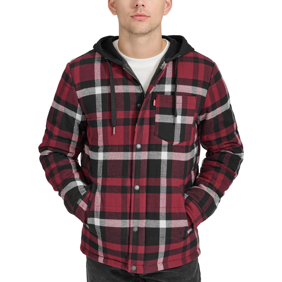 Surchemise 'Plaid Quilted Hooded' pour Hommes