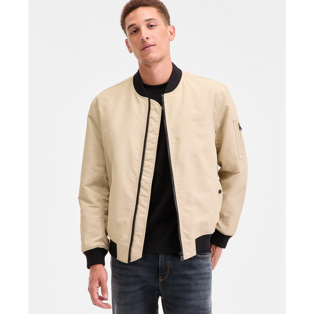 Blouson bomber 'Baken2435 Slim-Fit Satin' pour Hommes