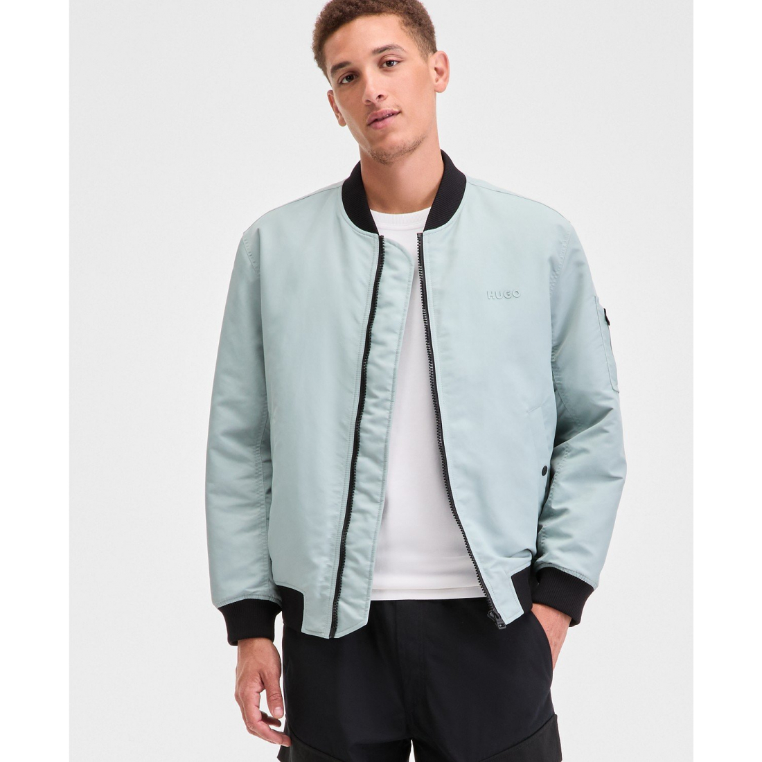 Blouson bomber 'Baken2435 Slim-Fit Satin' pour Hommes
