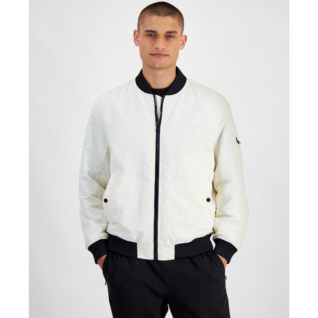Blouson bomber 'Baken2435 Slim-Fit Satin' pour Hommes