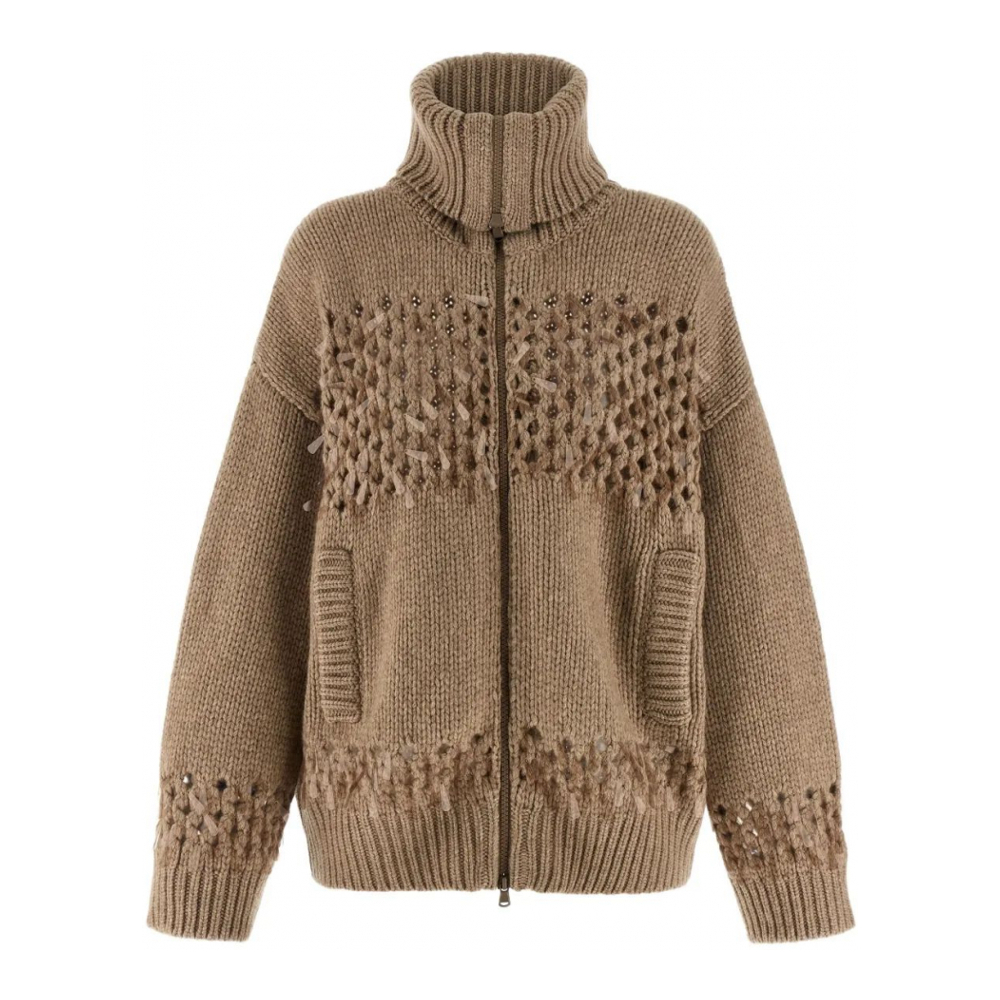 Cardigan 'Drop-Shoulder Sequin-Embellished' pour Femmes