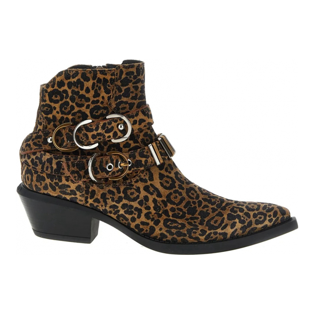 Women's 'Tex 13 Leopard-Print' Ankle Boots