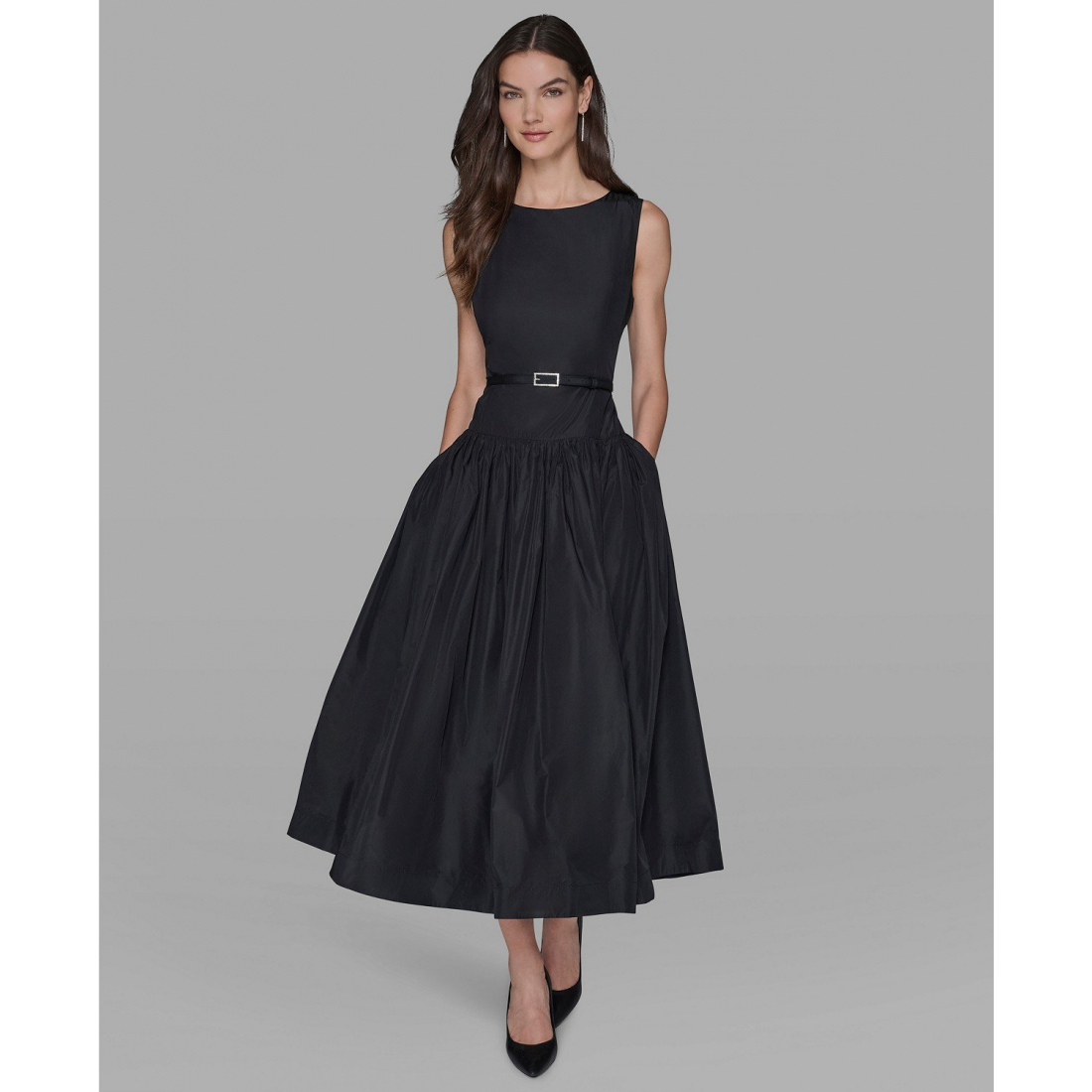 Robe de soirée 'Taffeta Drop-Waist' pour Femmes