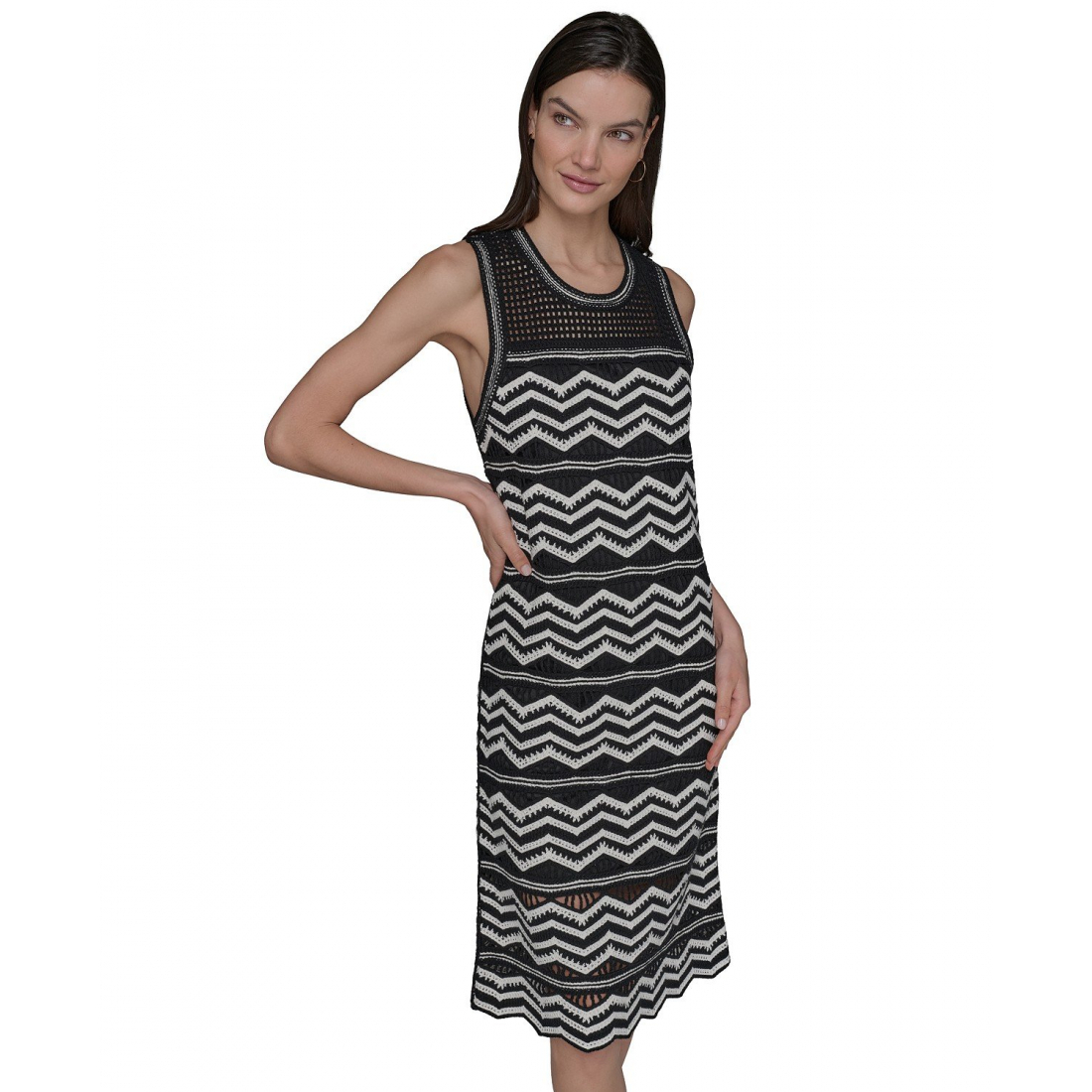 Robe sans manches 'Sleeveless Chevron Knit Dress' pour Femmes