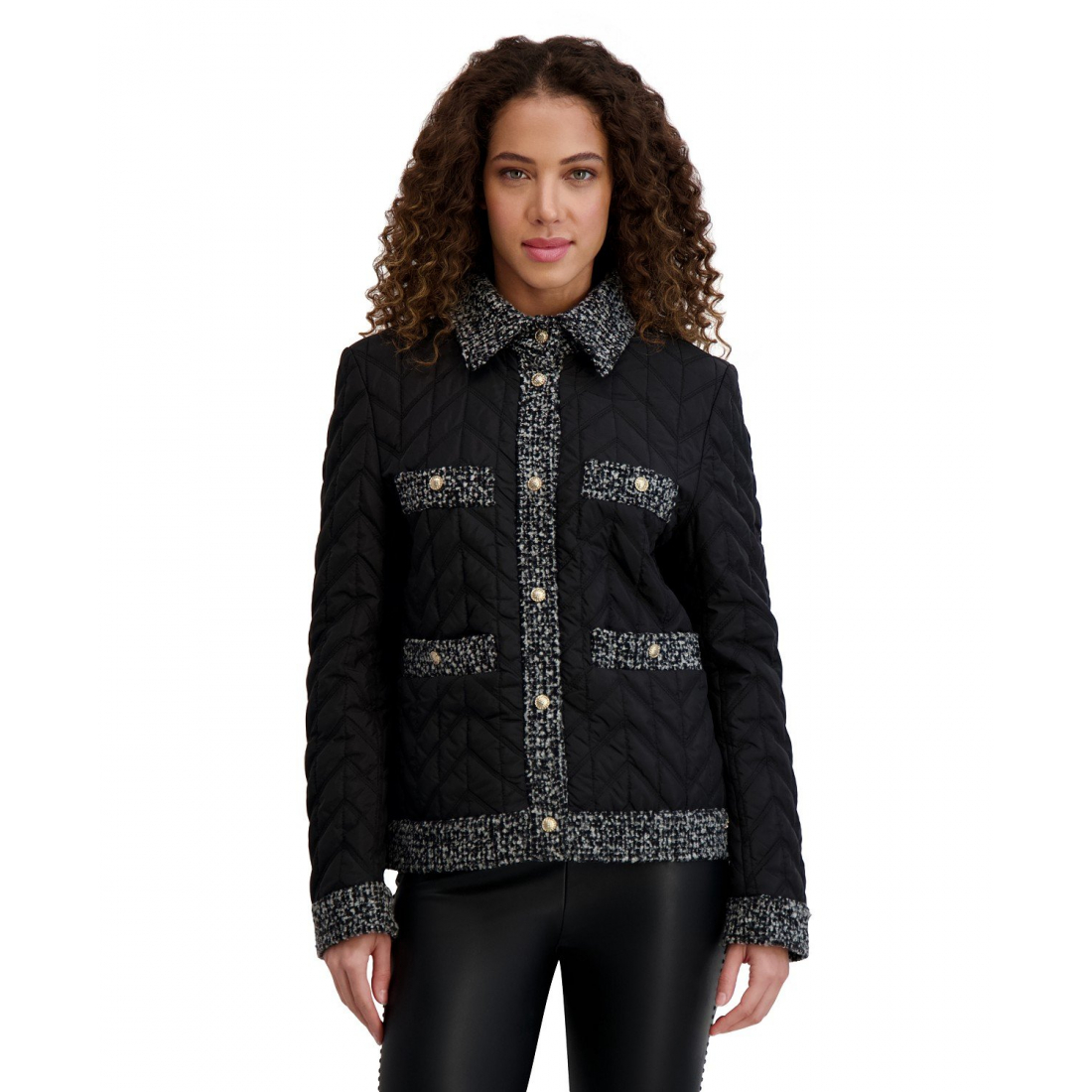 Manteau 'Quilted Tweed-Trim' pour Femmes