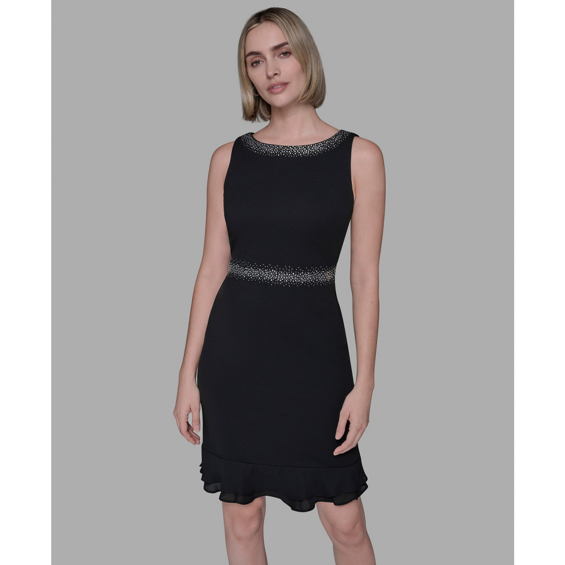 Robe sans manches 'Ruffled-Hem A-Line Dress' pour Femmes