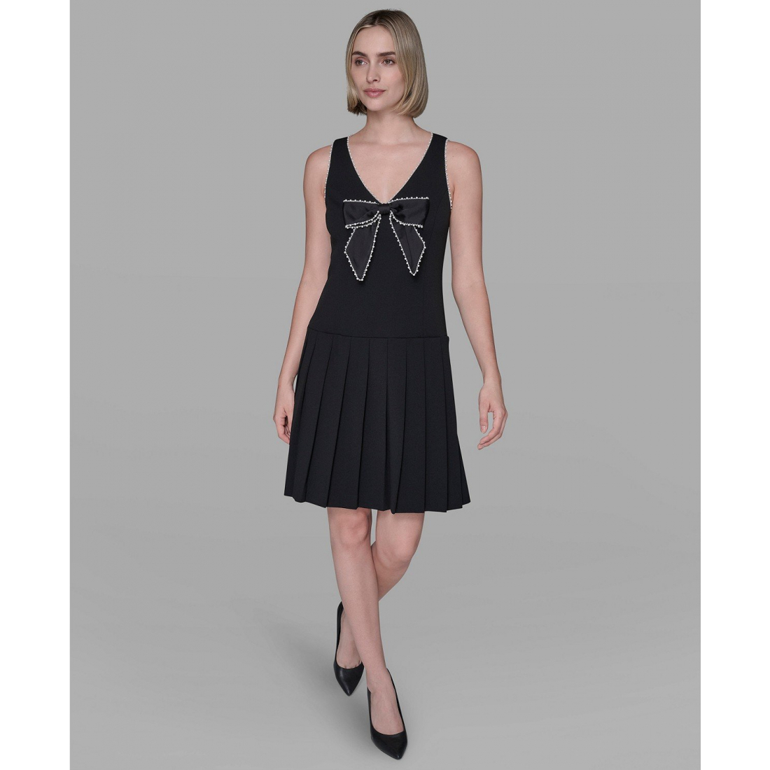 Robe sans manches 'Embellished Bow A-Line Dress' pour Femmes